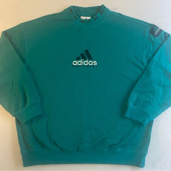 Adidas Equipment Reflective Sweatshirt Men M LOOSE FIT Green EQT Crewneck $190 - Picture 4 of 16